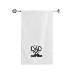 BYFT Embroidered For You Personalised Cotton Towel - Best Dad Ever Design High Quality Embroidery Perfect For Gifting