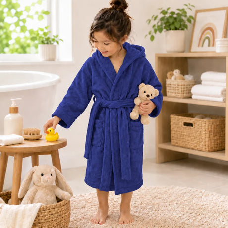 BYFT Daffodil Kids Hooded Bathrobe Luxury Cotton Soft, Absorbent, Quick-Dry