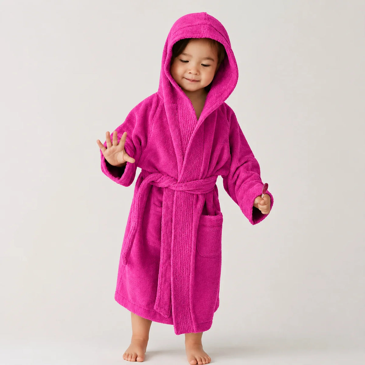 BYFT Daffodil Kids Hooded Bathrobe Luxury Cotton Soft, Absorbent, Quick-Dry