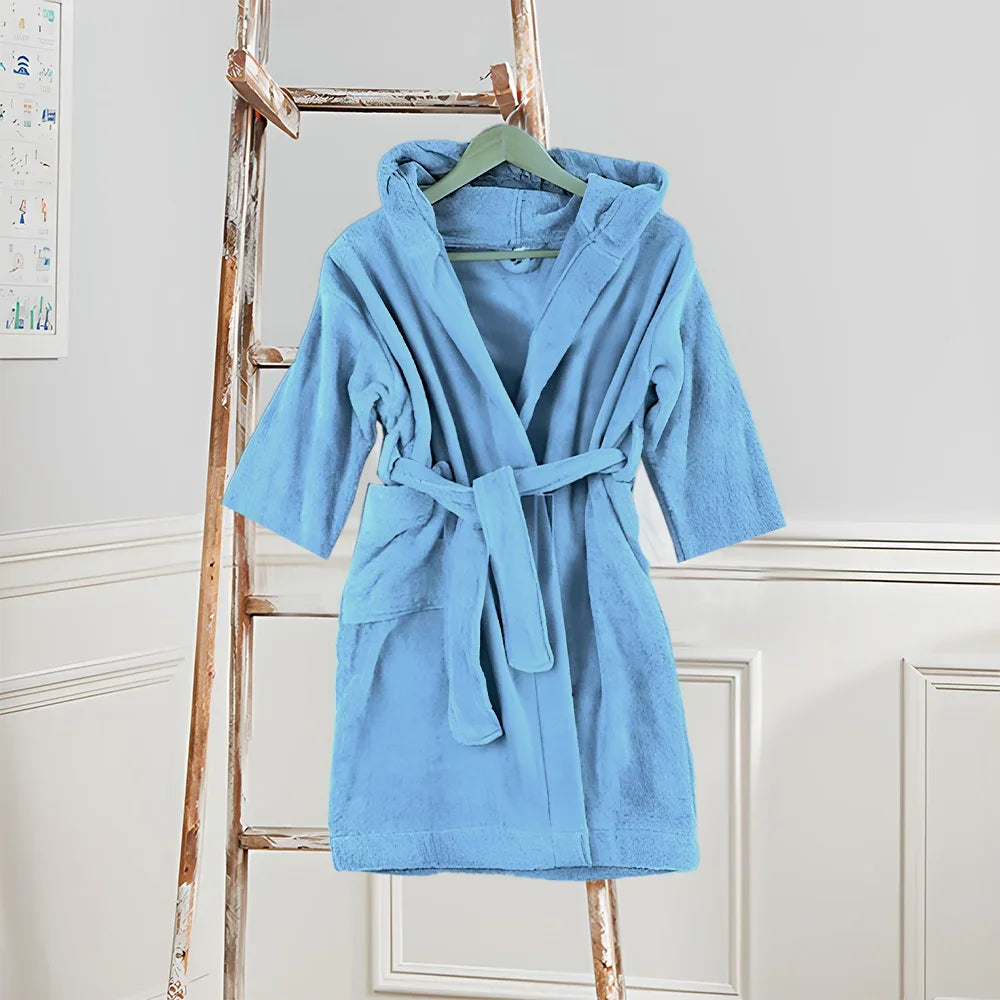 BYFT Daffodil 08 Year Kids Hooded Bathrobe Luxury Cotton Soft, Absorbent, Quick-Dry