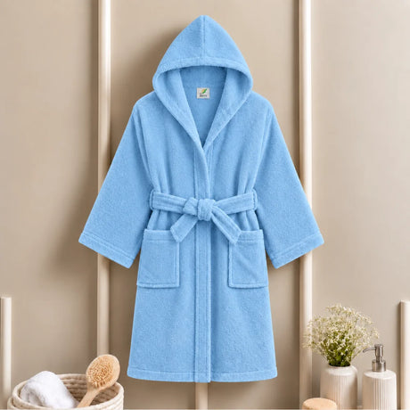 BYFT Daffodil Kids Hooded Bathrobe Luxury Cotton Soft, Absorbent, Quick-Dry