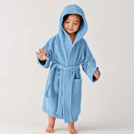 BYFT Daffodil Kids Hooded Bathrobe Luxury Cotton Soft, Absorbent, Quick-Dry