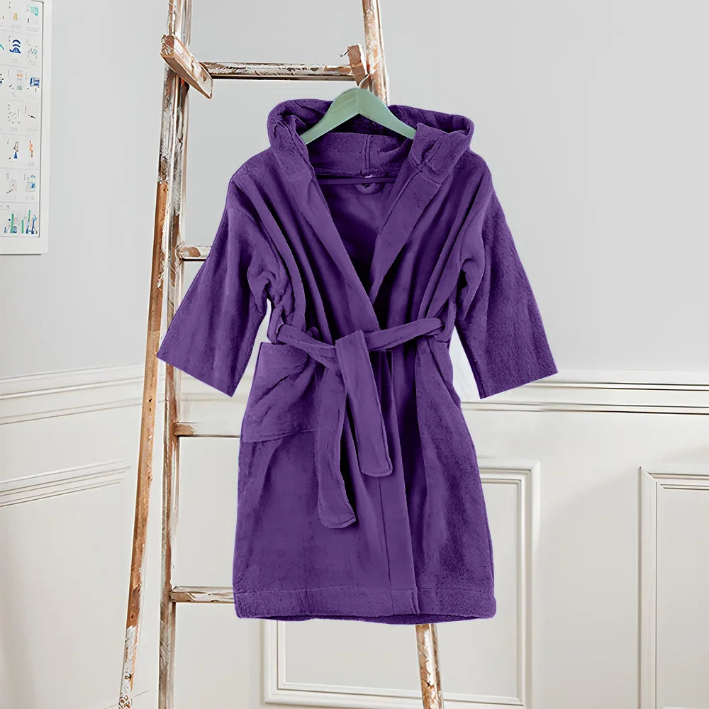 BYFT Daffodil 06 Year Kids Hooded Bathrobe Luxury Cotton Soft, Absorbent, Quick-Dry