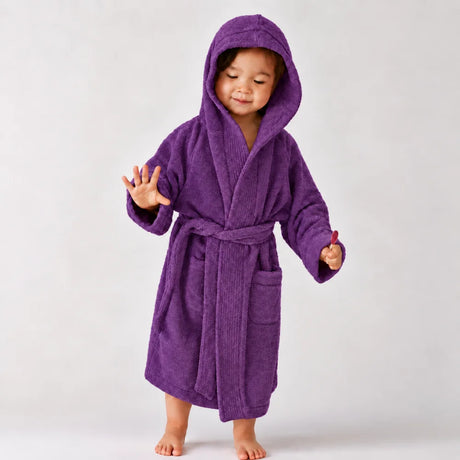 BYFT Daffodil Kids Hooded Bathrobe Luxury Cotton Soft, Absorbent, Quick-Dry