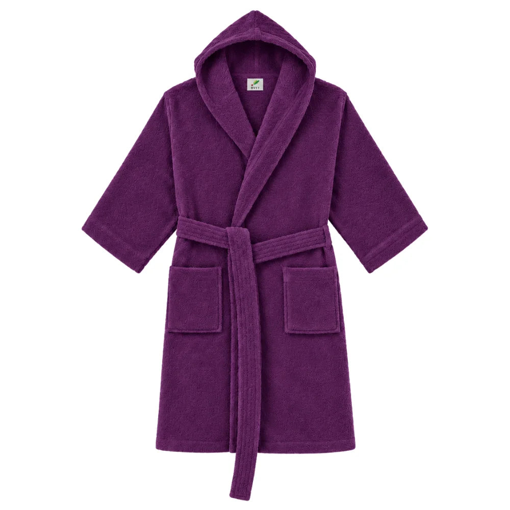 BYFT Daffodil Kids Hooded Bathrobe Luxury Cotton Soft, Absorbent, Quick-Dry