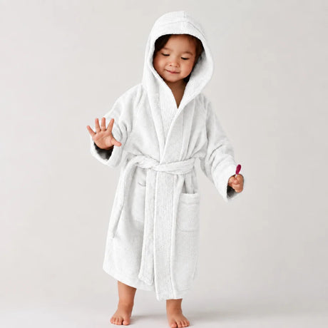 BYFT Daffodil Kids Hooded Bathrobe Luxury Cotton Soft, Absorbent, Quick-Dry