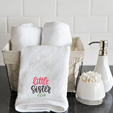 BYFT007774 EMBROIDERED FOR YOU Hand Towel White Set of 1 B