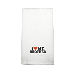 BYFT Embroidered For You Personalised Cotton Towel - I Love My Brother Design High Quality Embroidery Perfect For Gifting