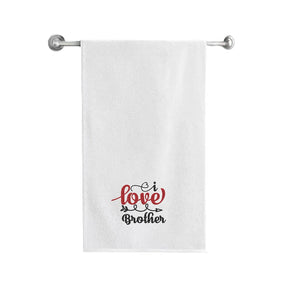 BYFT Embroidered For You Personalised Cotton Towel - I LoveU Brother Design High Quality Embroidery Perfect For Gifting