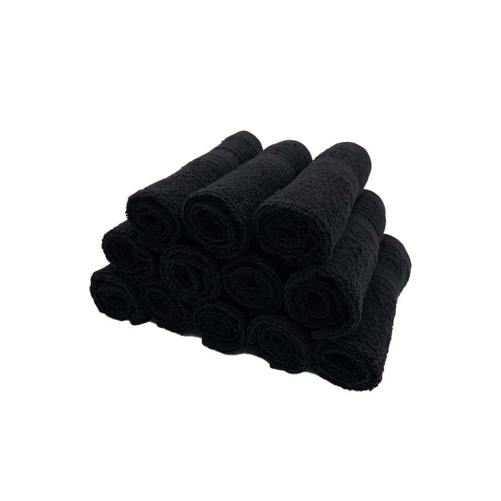 BYFT Daffodil Cotton Towel Black Luxury - Soft, Absorbent, Quick-Dry, 500 GSM Bath Towel Set