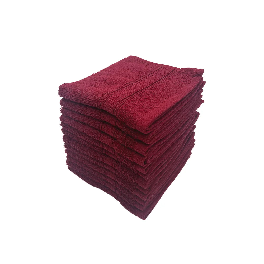BYFT Daffodil Cotton Towel Burgundy Luxury - Soft, Absorbent, Quick-Dry, 500 GSM Bath Towel Set