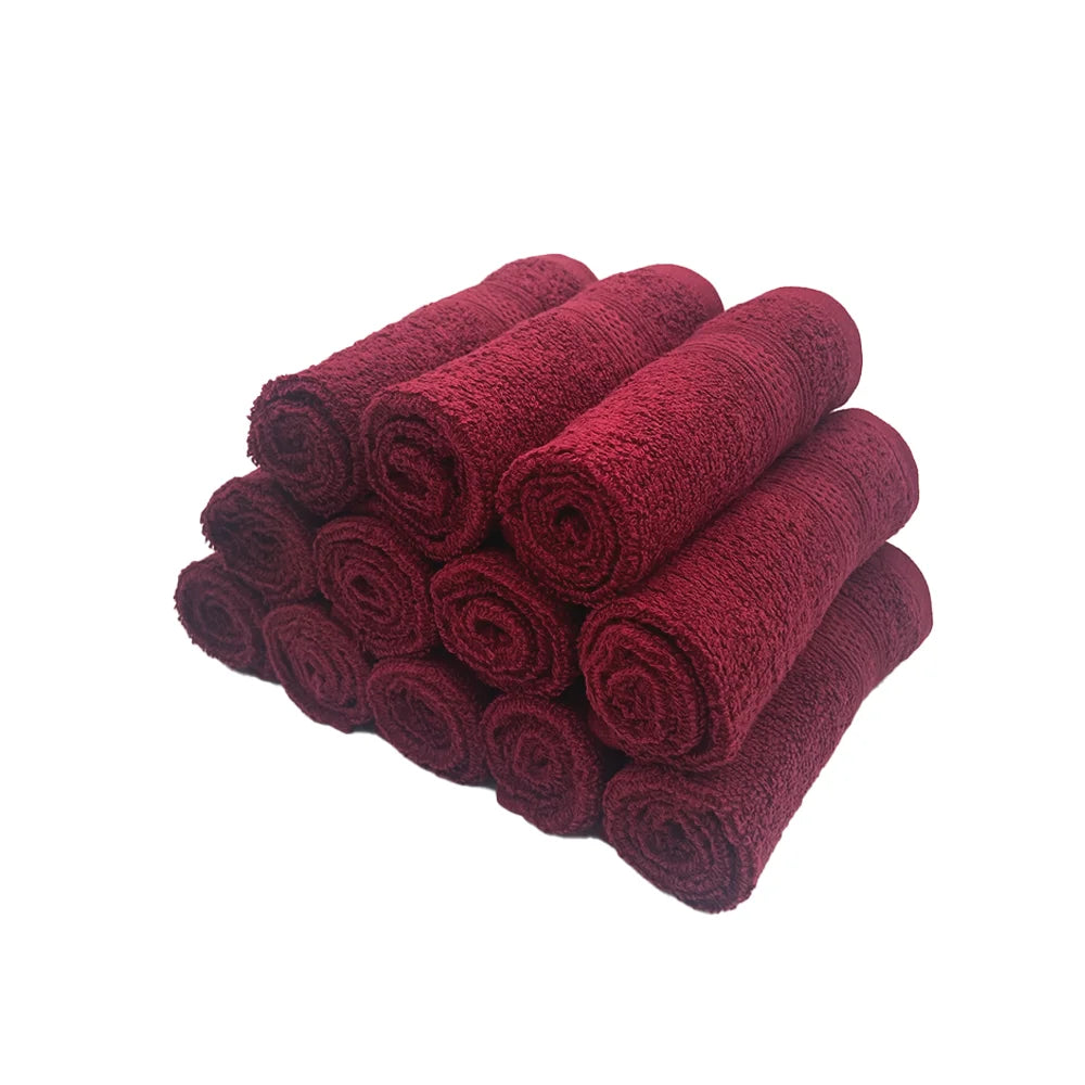 BYFT Daffodil Cotton Towel Burgundy Luxury - Soft, Absorbent, Quick-Dry, 500 GSM Bath Towel Set
