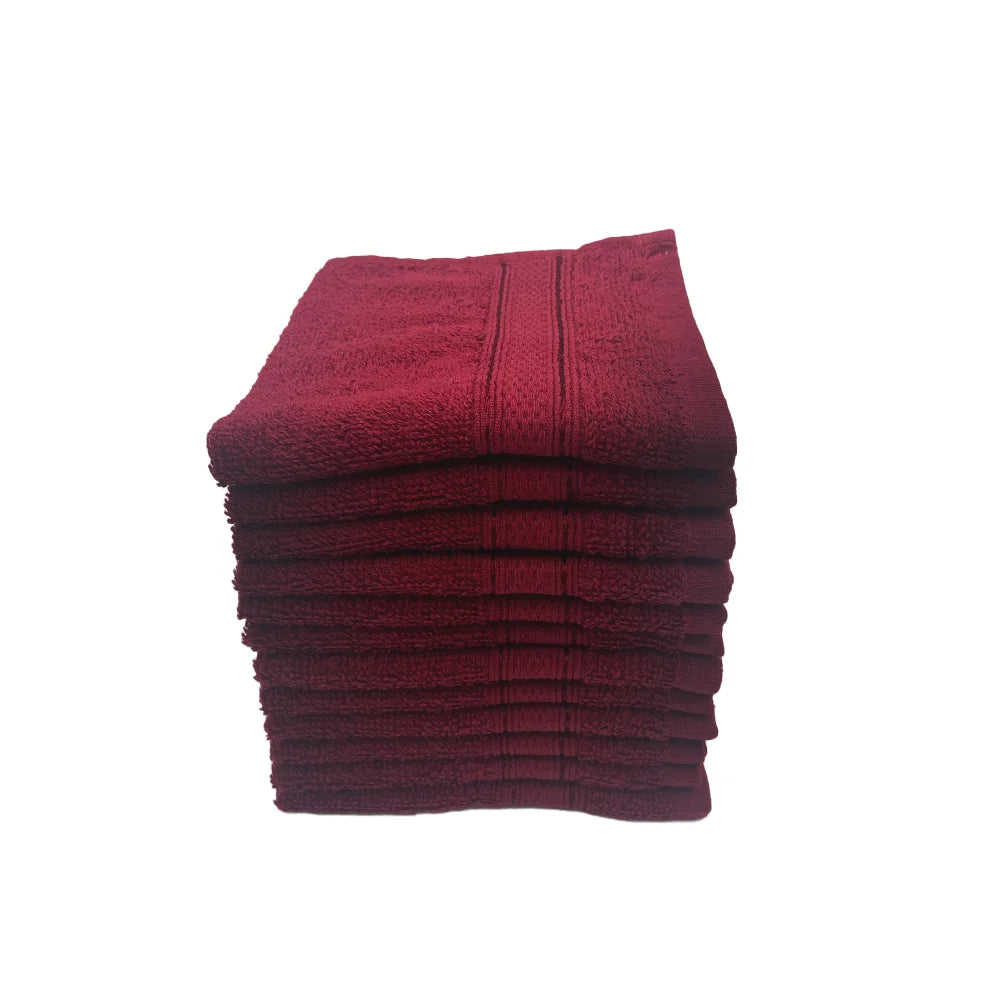 BYFT Daffodil Cotton Towel Burgundy Luxury - Soft, Absorbent, Quick-Dry, 500 GSM Bath Towel Set