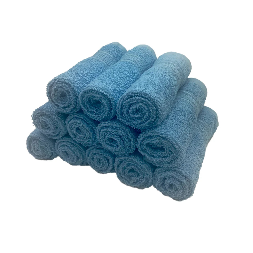 BYFT Daffodil Cotton Towel Light Blue Luxury - Soft, Absorbent, Quick-Dry, 500 GSM Bath Towel Set