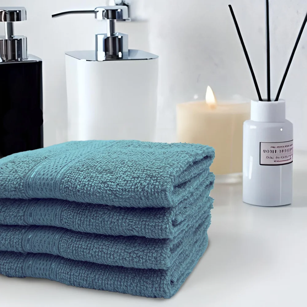 BYFT Daffodil Cotton Towel Light Blue Luxury - Soft, Absorbent, Quick-Dry, 500 GSM Bath Towel Set