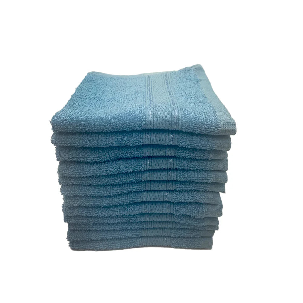 BYFT Daffodil Cotton Towel Light Blue Luxury - Soft, Absorbent, Quick-Dry, 500 GSM Bath Towel Set