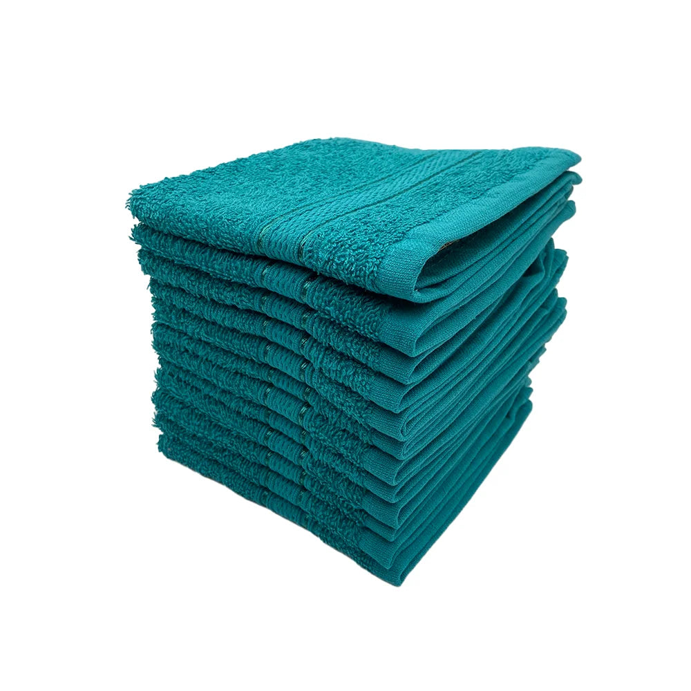 BYFT Daffodil Cotton Towel Turquoise Blue Luxury - Soft, Absorbent, Quick-Dry, 500 GSM Bath Towel Set