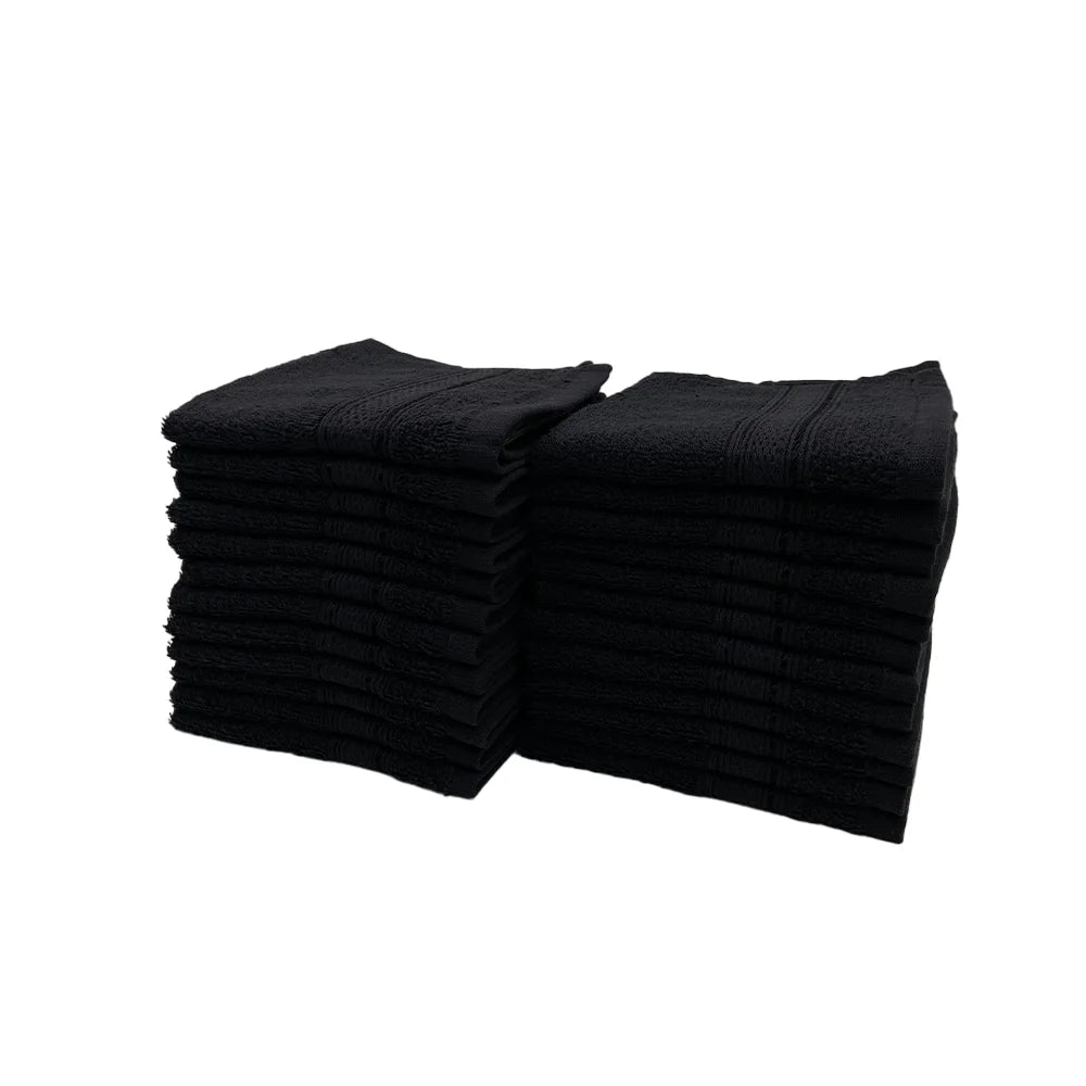 BYFT Daffodil Cotton Towel Black Luxury - Soft, Absorbent, Quick-Dry, 500 GSM Bath Towel Set
