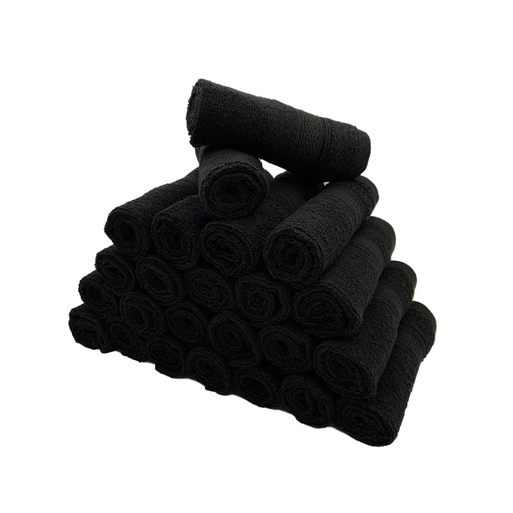 BYFT Daffodil Cotton Towel Black Luxury - Soft, Absorbent, Quick-Dry, 500 GSM Bath Towel Set
