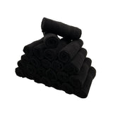 BYFT Daffodil Cotton Towel Black Luxury - Soft, Absorbent, Quick-Dry, 500 GSM Bath Towel Set