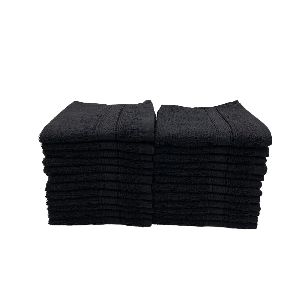 BYFT Daffodil Cotton Towel Black Luxury - Soft, Absorbent, Quick-Dry, 500 GSM Bath Towel Set
