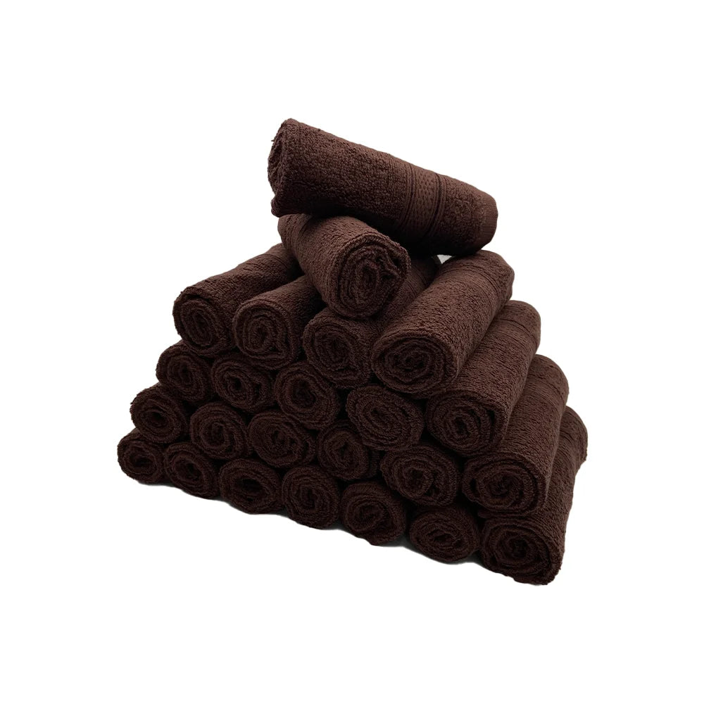 BYFT Daffodil Cotton Towel Brown Luxury - Soft, Absorbent, Quick-Dry, 500 GSM Bath Towel Set