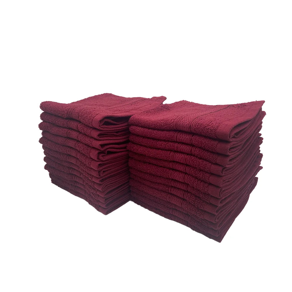 BYFT Daffodil Cotton Towel Burgundy Luxury - Soft, Absorbent, Quick-Dry, 500 GSM Bath Towel Set