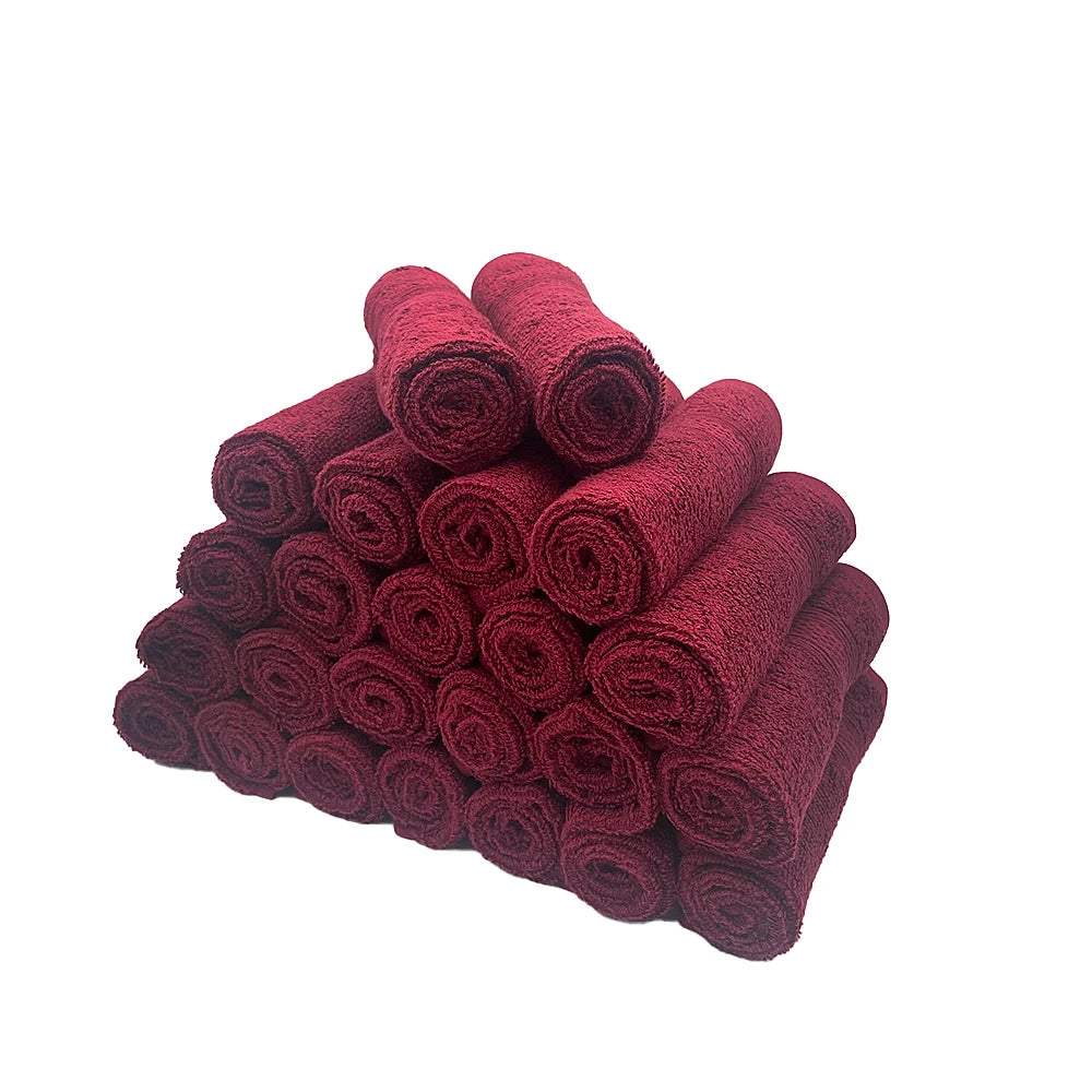 BYFT Daffodil Cotton Towel Burgundy Luxury - Soft, Absorbent, Quick-Dry, 500 GSM Bath Towel Set