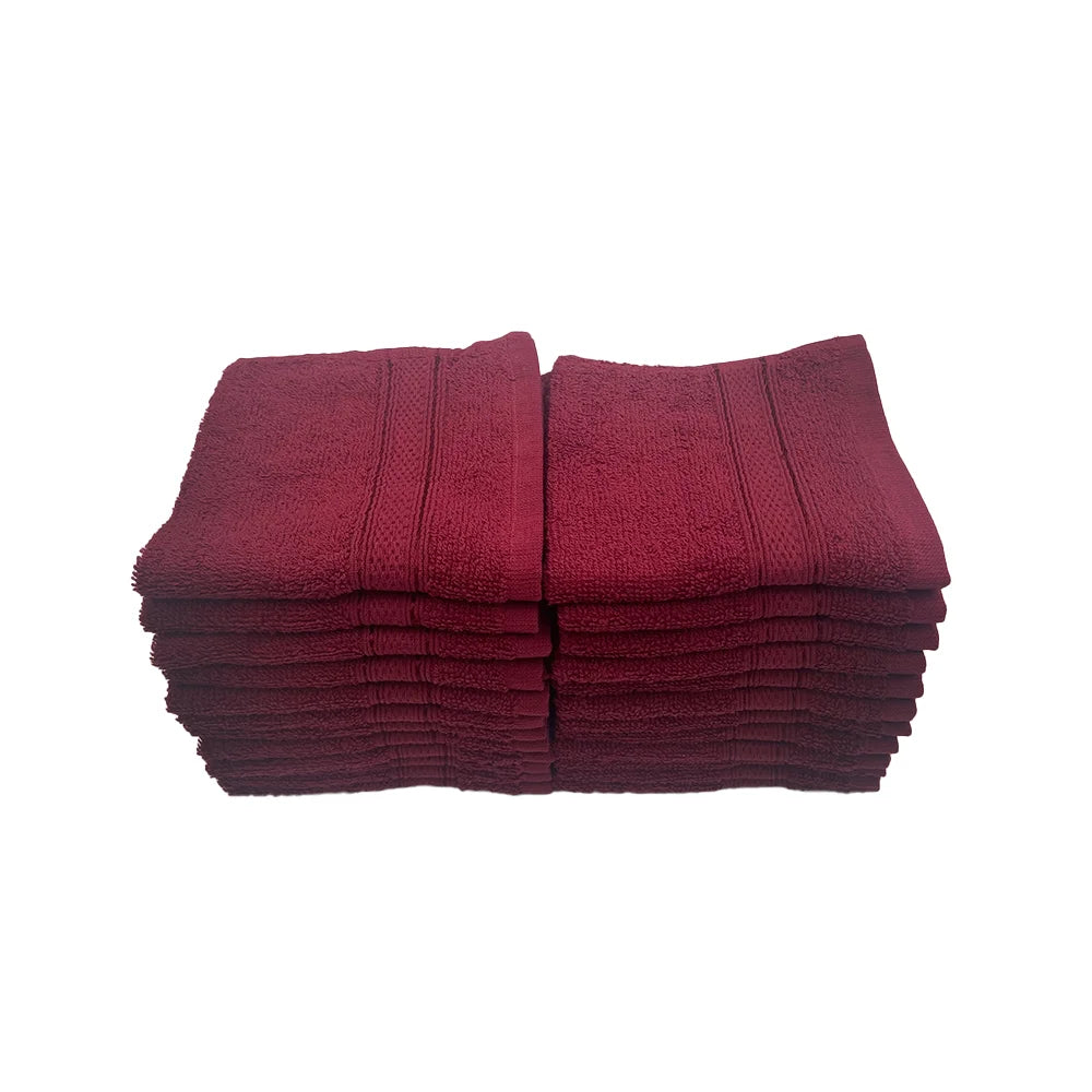BYFT Daffodil Cotton Towel Burgundy Luxury - Soft, Absorbent, Quick-Dry, 500 GSM Bath Towel Set