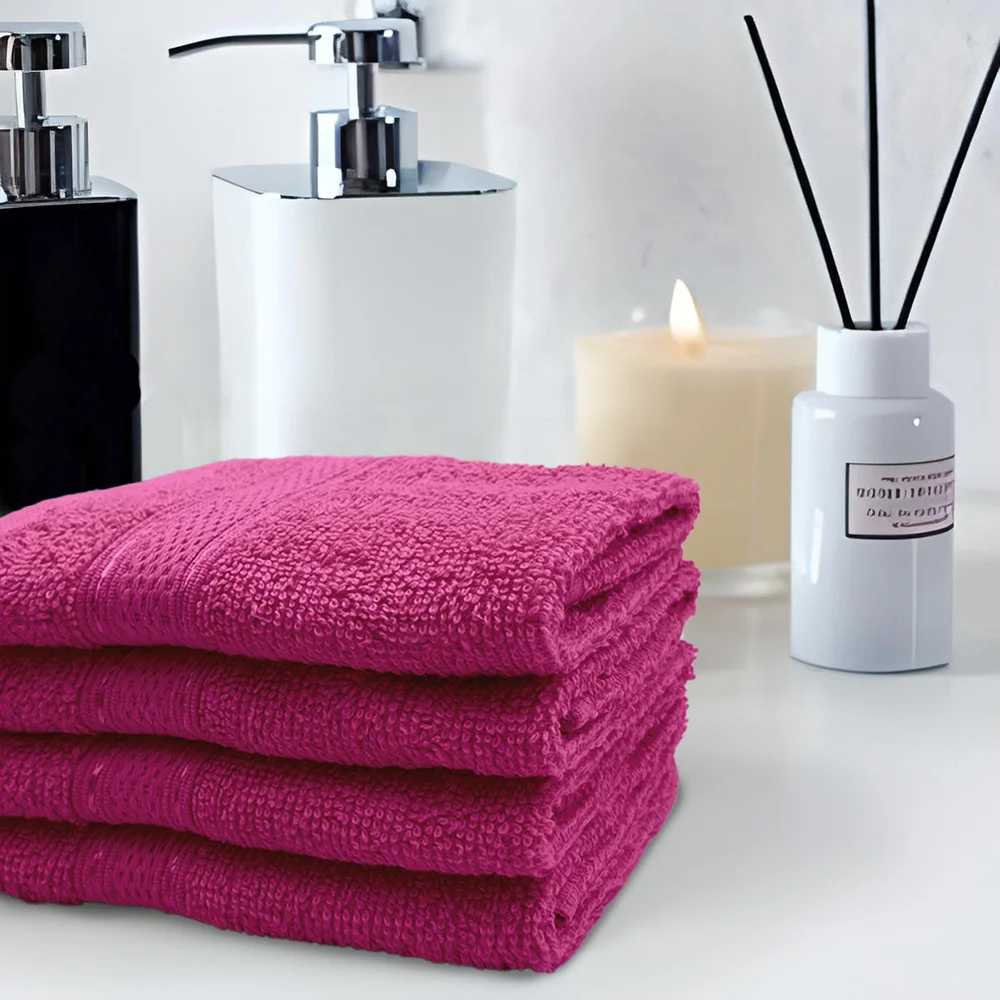 BYFT Daffodil Cotton Towel Fuchsia Pink Luxury - Soft, Absorbent, Quick-Dry, 500 GSM Bath Towel Set