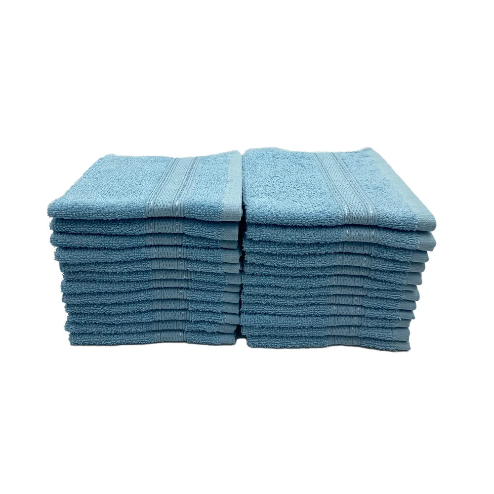 BYFT Daffodil Cotton Towel Light Blue Luxury - Soft, Absorbent, Quick-Dry, 500 GSM Bath Towel Set