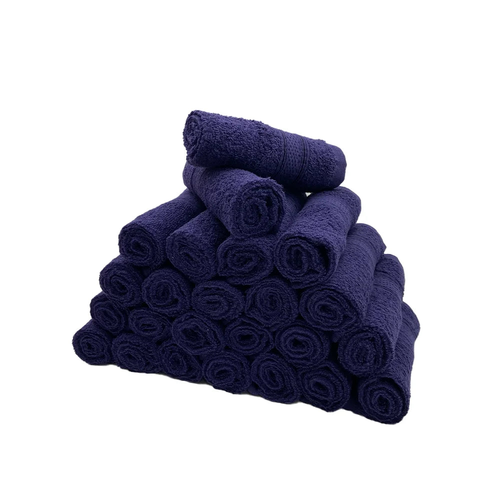BYFT Daffodil Cotton Towel Navy Blue Luxury - Soft, Absorbent, Quick-Dry, 500 GSM Bath Towel Set