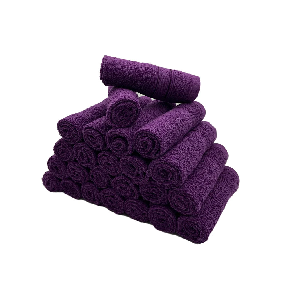 BYFT Daffodil Cotton Towel Purple Luxury - Soft, Absorbent, Quick-Dry, 500 GSM Bath Towel Set