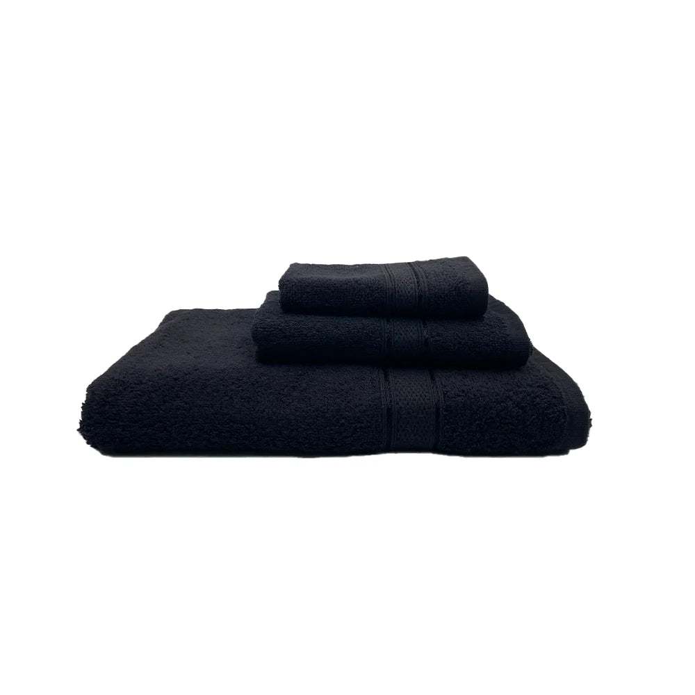 BYFT Daffodil Cotton Towel Black Luxury - Soft, Absorbent, Quick-Dry, 500 GSM Bath Towel Set