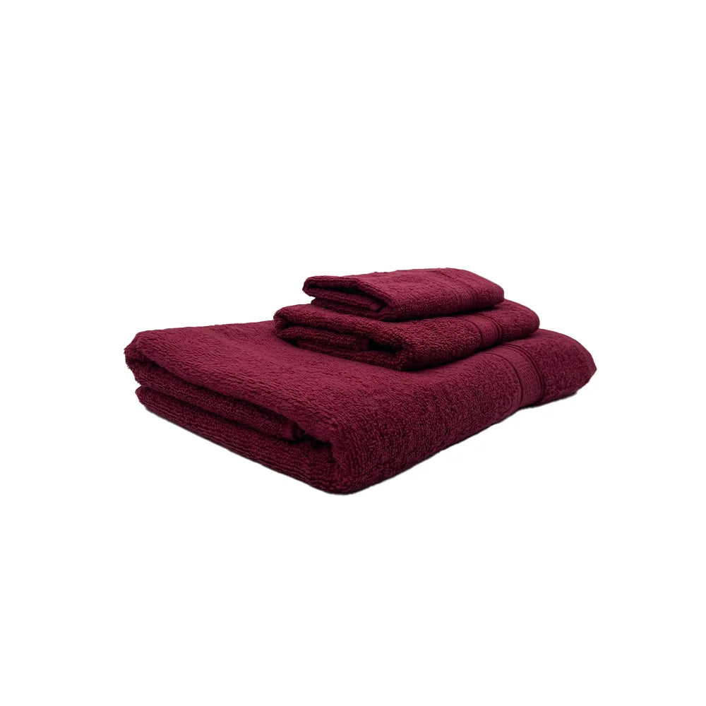 BYFT Daffodil Cotton Towel Burgundy Luxury - Soft, Absorbent, Quick-Dry, 500 GSM Bath Towel Set