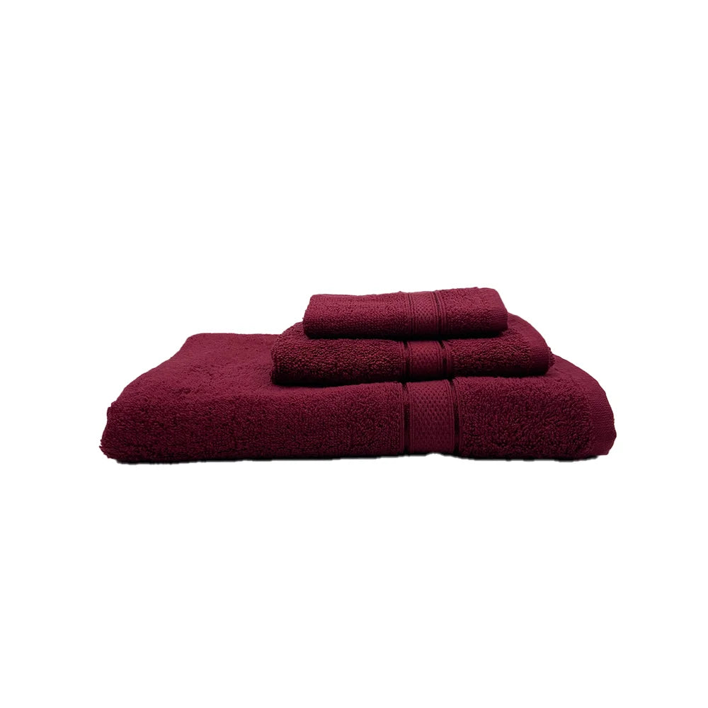 BYFT Daffodil Cotton Towel Burgundy Luxury - Soft, Absorbent, Quick-Dry, 500 GSM Bath Towel Set