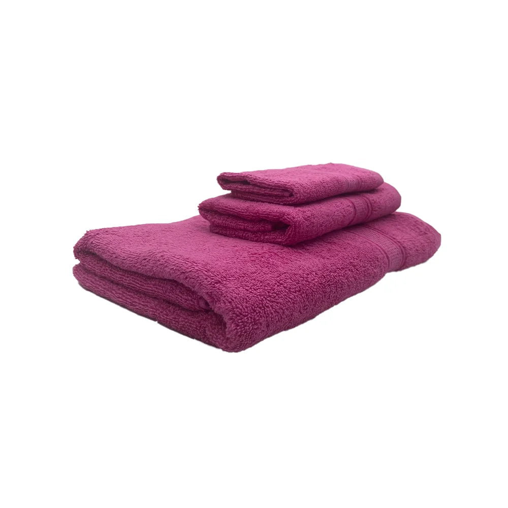 BYFT Daffodil Cotton Towel Fuchsia Pink Luxury - Soft, Absorbent, Quick-Dry, 500 GSM Bath Towel Set