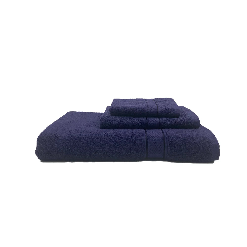 BYFT Daffodil Cotton Towel Navy Blue Luxury - Soft, Absorbent, Quick-Dry, 500 GSM Bath Towel Set
