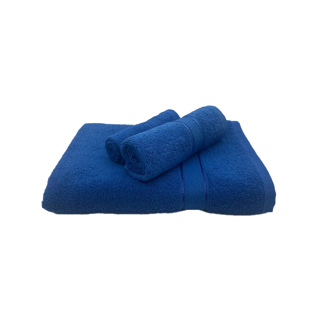 BYFT Daffodil Cotton Towel Royal Blue Luxury - Soft, Absorbent, Quick-Dry, 500 GSM Bath Towel Set