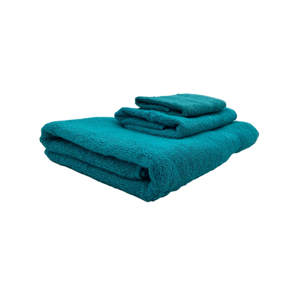 BYFT Daffodil Cotton Towel Turquoise Blue Luxury - Soft, Absorbent, Quick-Dry, 500 GSM Bath Towel Set
