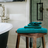 BYFT Daffodil Cotton Towel Turquoise Blue Luxury - Soft, Absorbent, Quick-Dry, 500 GSM Bath Towel Set