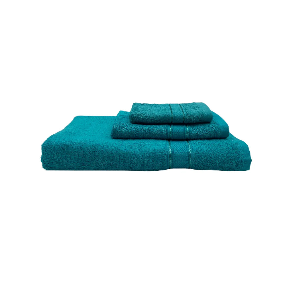 BYFT Daffodil Cotton Towel Turquoise Blue Luxury - Soft, Absorbent, Quick-Dry, 500 GSM Bath Towel Set