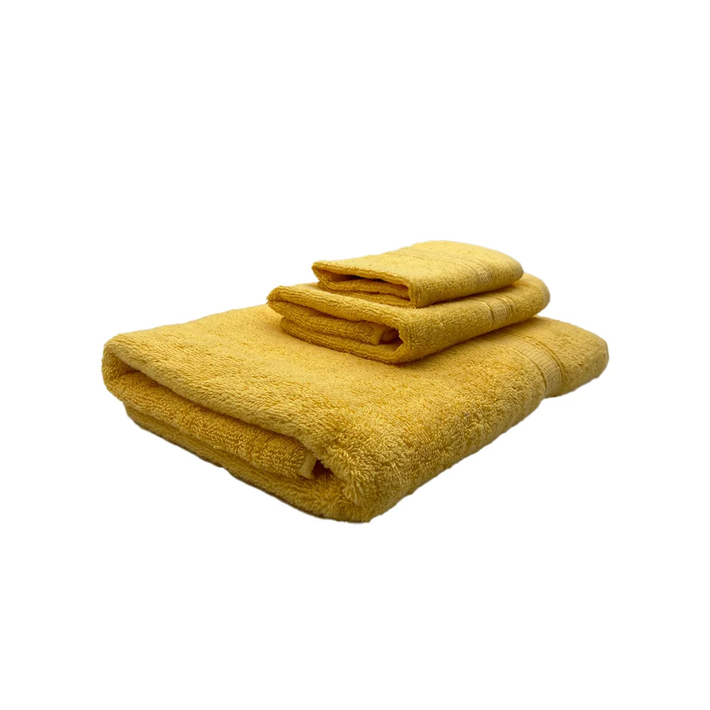 BYFT Daffodil Cotton Towel Yellow Luxury - Soft, Absorbent, Quick-Dry, 500 GSM Bath Towel Set