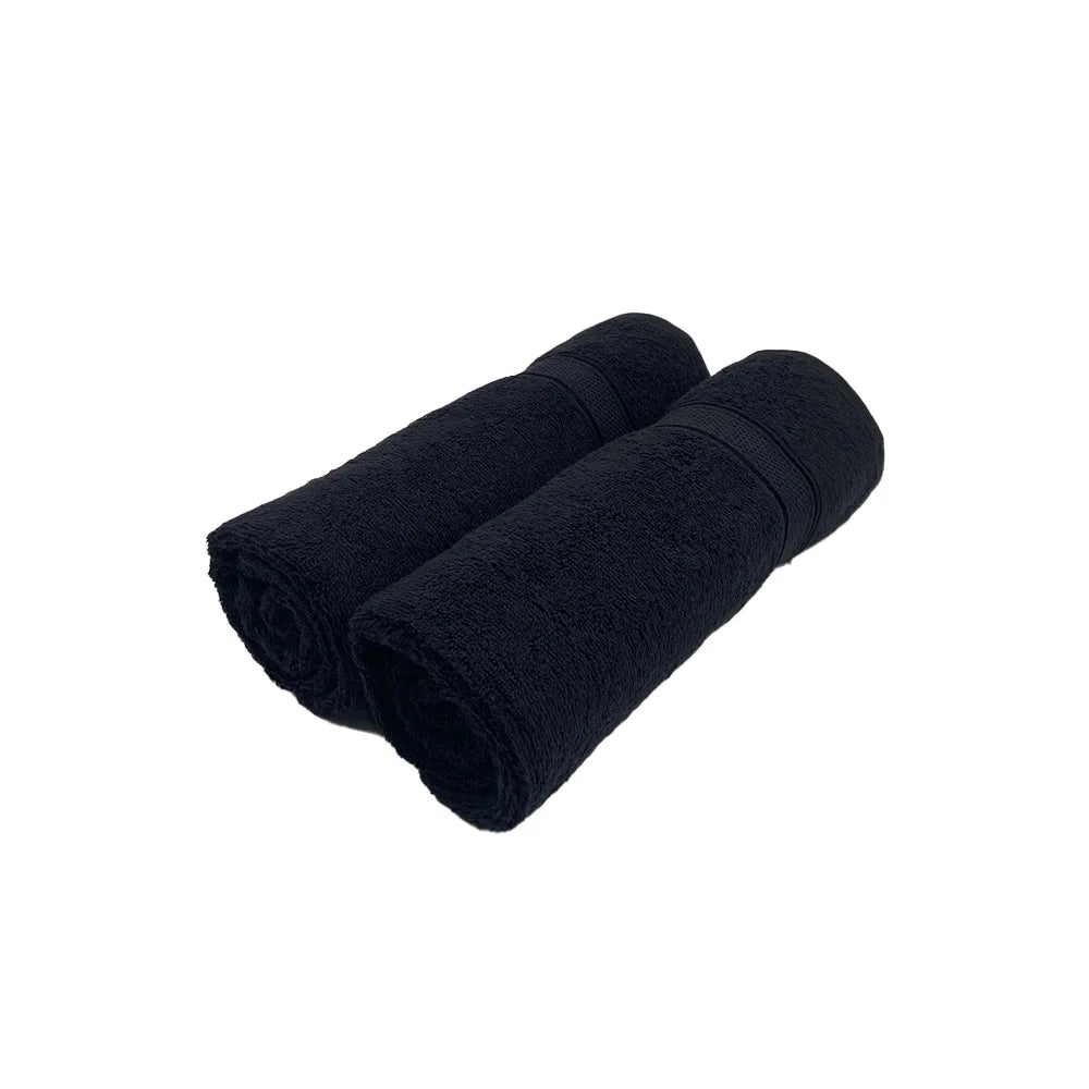 BYFT Daffodil Cotton Towel Black Luxury - Soft, Absorbent, Quick-Dry, 500 GSM Bath Towel Set