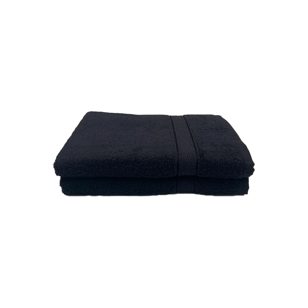 BYFT Daffodil Cotton Towel Black Luxury - Soft, Absorbent, Quick-Dry, 500 GSM Bath Towel Set