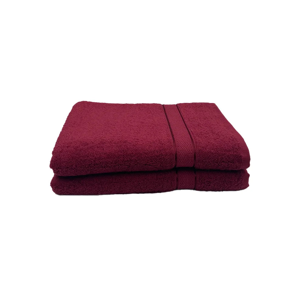 BYFT Daffodil Cotton Towel Burgundy Luxury - Soft, Absorbent, Quick-Dry, 500 GSM Bath Towel Set
