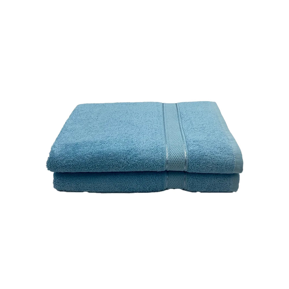 BYFT Daffodil Cotton Towel Light Blue Luxury - Soft, Absorbent, Quick-Dry, 500 GSM Bath Towel Set
