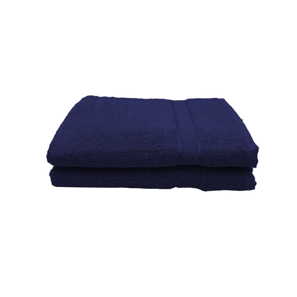 BYFT Daffodil Cotton Towel Navy Blue Luxury - Soft, Absorbent, Quick-Dry, 500 GSM Bath Towel Set