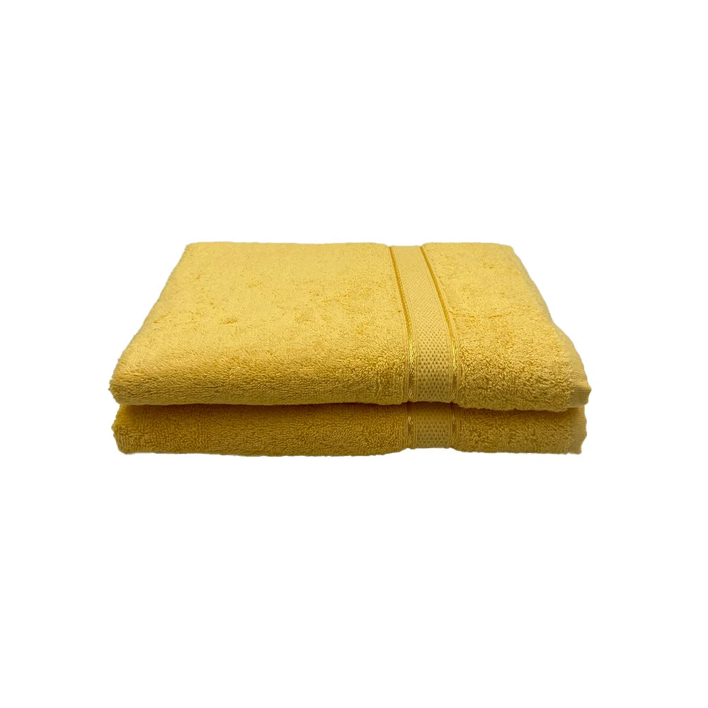 BYFT Daffodil Cotton Towel Yellow Luxury - Soft, Absorbent, Quick-Dry, 500 GSM Bath Towel Set