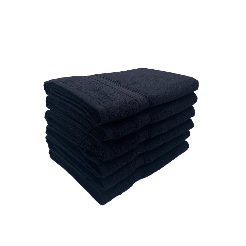 BYFT Daffodil Cotton Towel Black Luxury - Soft, Absorbent, Quick-Dry, 500 GSM Bath Towel Set